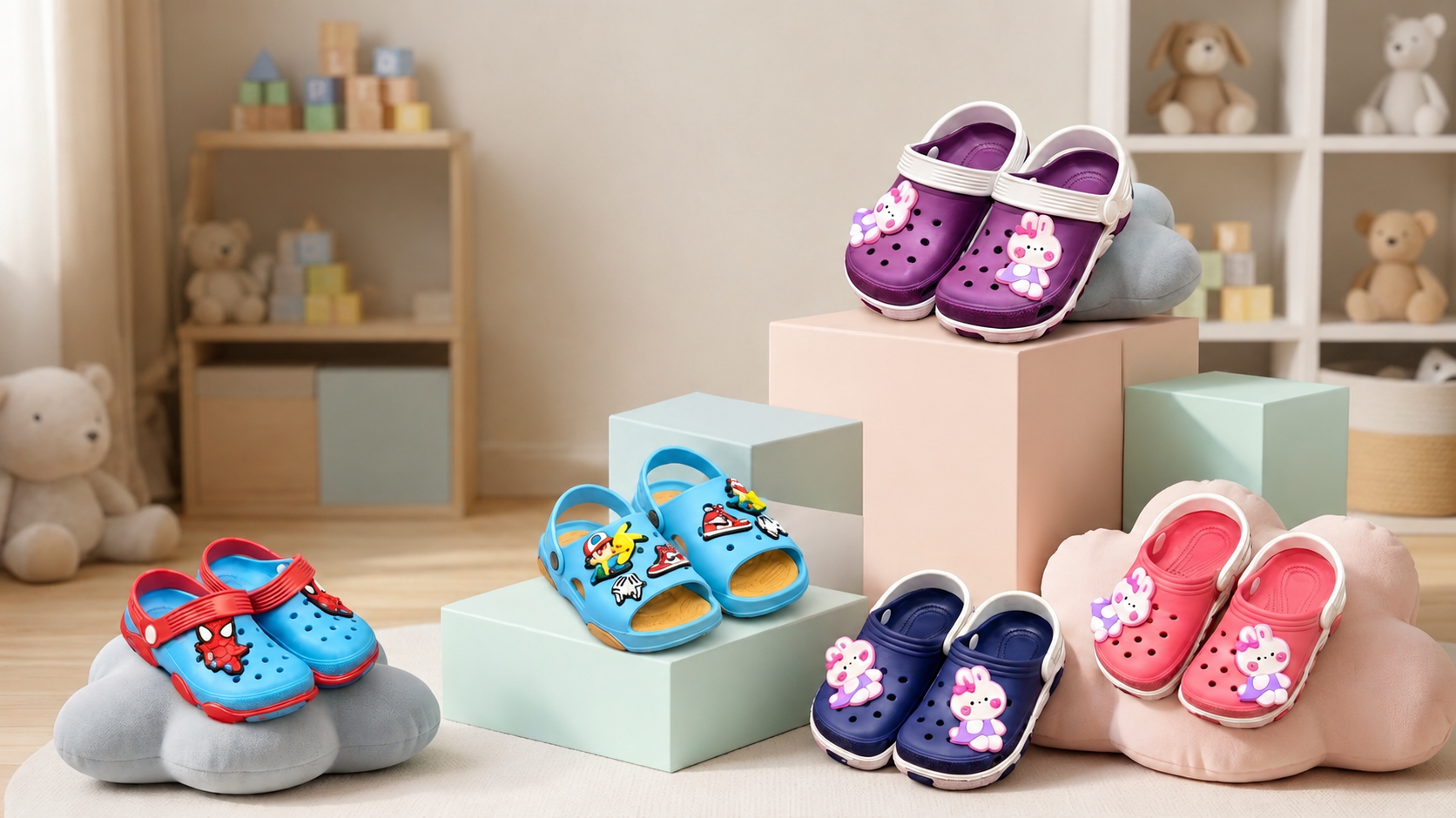 Kids slides and slippers