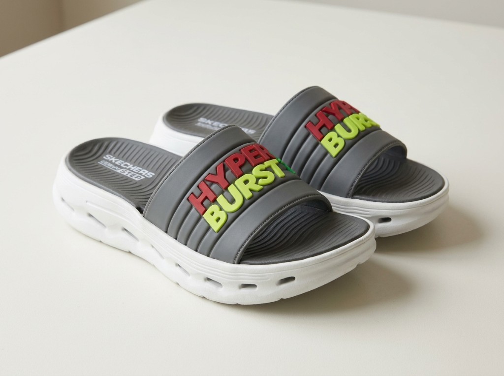 Skechers Men’s Cushion Burst Sport Slides 5