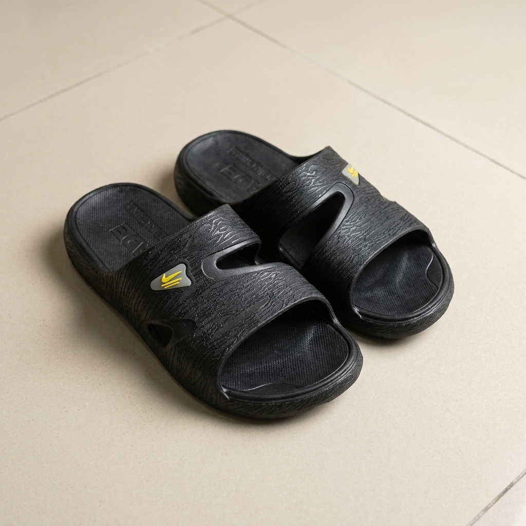 Men’s Textured Double-Strap Slippers 5