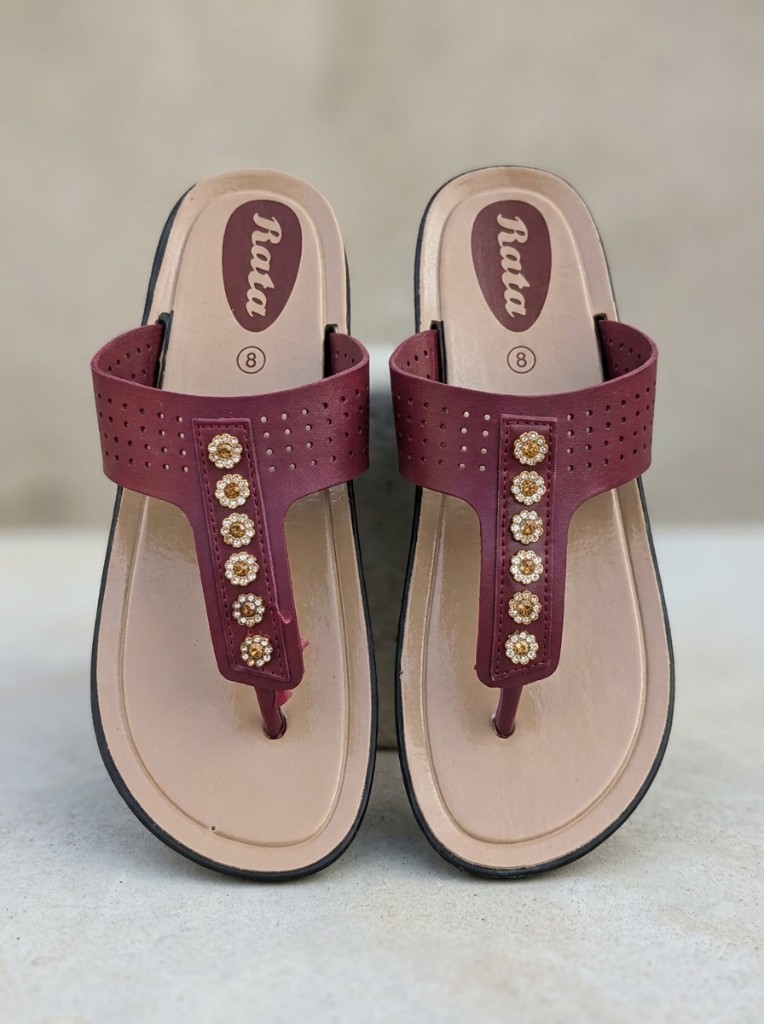Rata Women’s T-Strap Crystal Slippers — buy in Pakistan