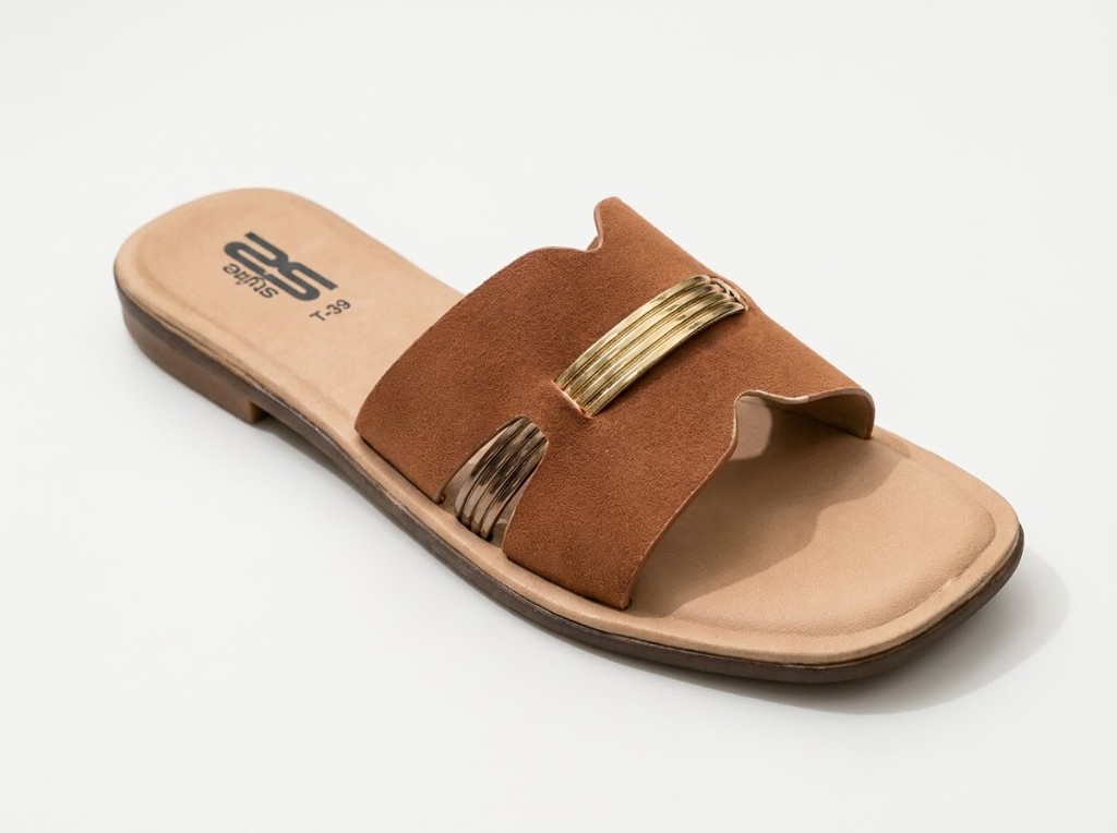 Women’s Cutout Bar Flat Slides 5
