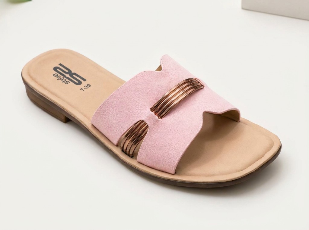Women’s Cutout Bar Flat Slides 4