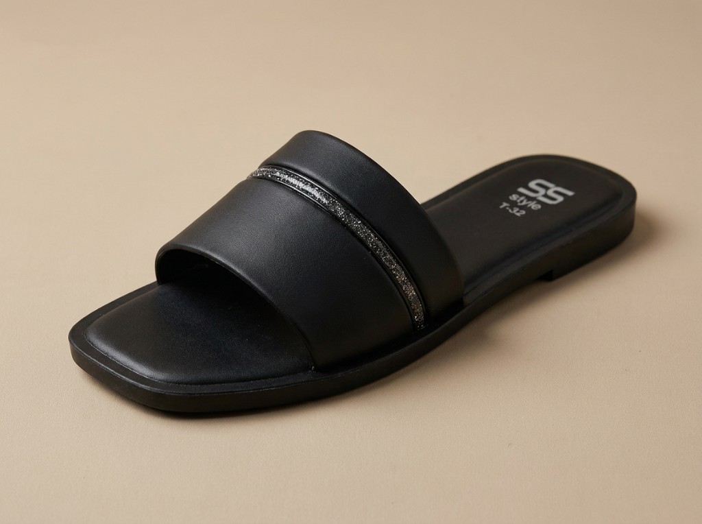 Women’s Sparkle Band Flat Slides 6
