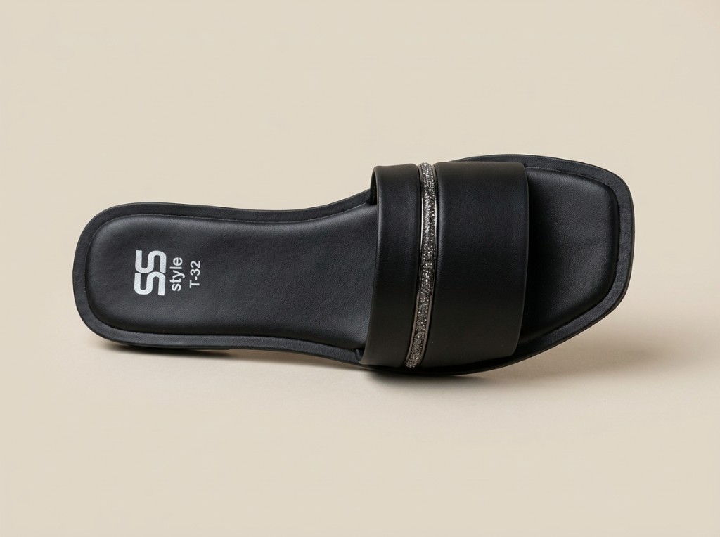 Women’s Sparkle Band Flat Slides 7