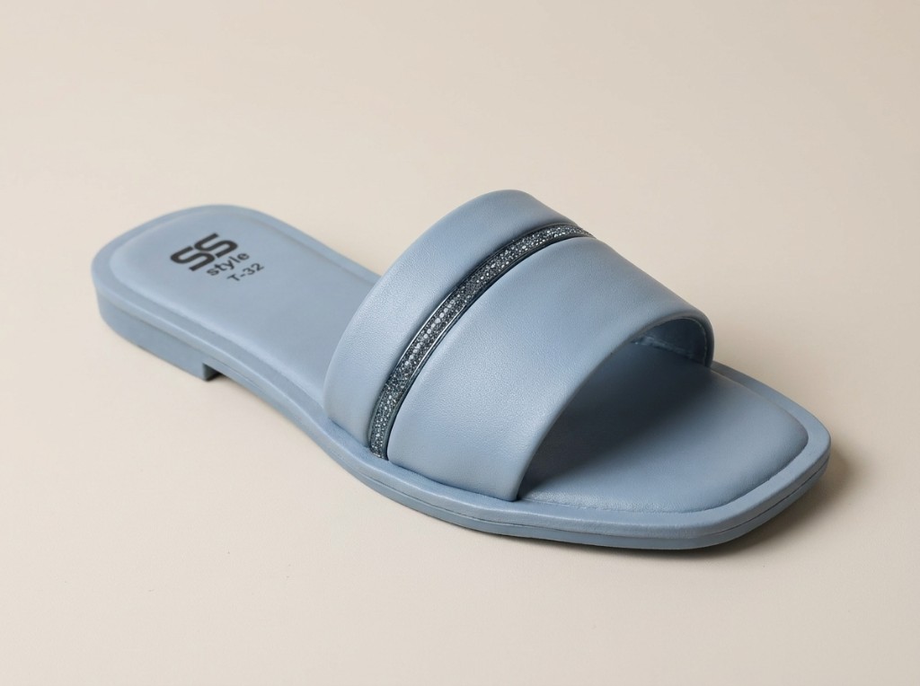 Women’s Sparkle Band Flat Slides 2