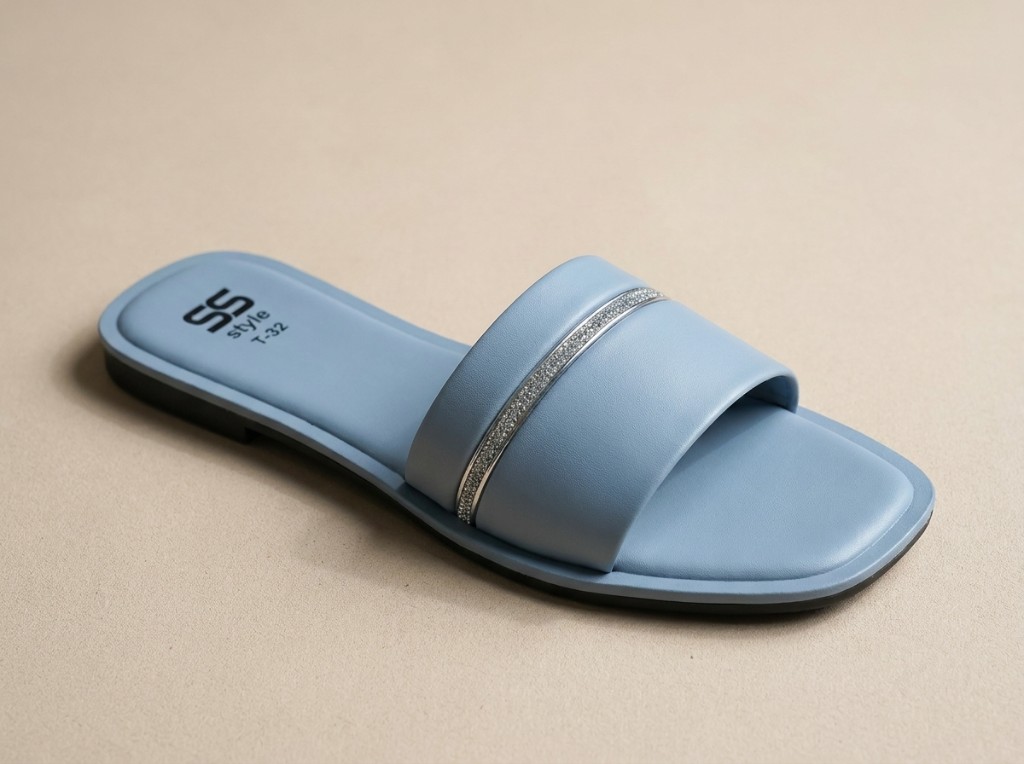 Women’s Sparkle Band Flat Slides 3