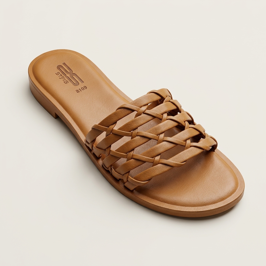 Women’s Woven Lattice Flat Slides 4