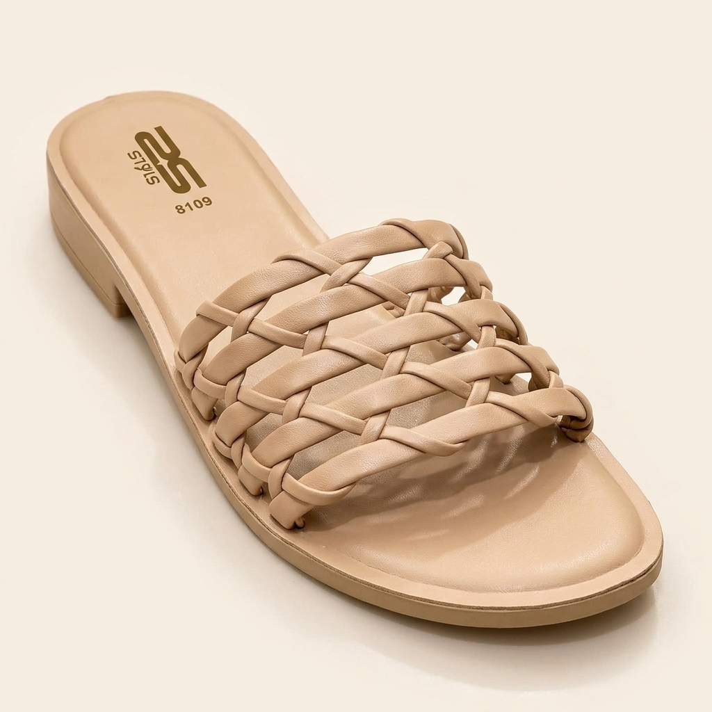 Women’s Woven Lattice Flat Slides 3