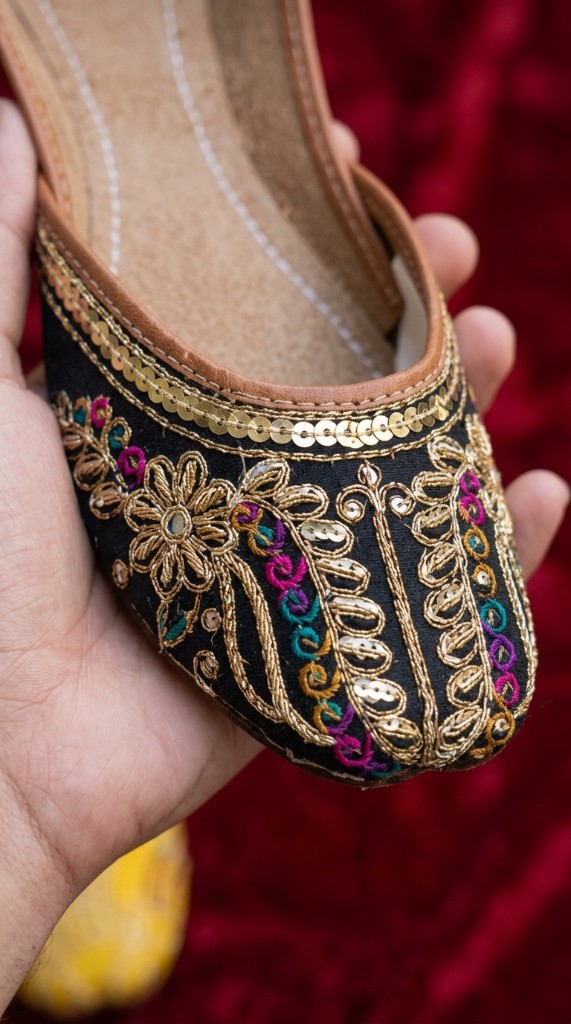 Women’s Black Embroidered Khussa 2