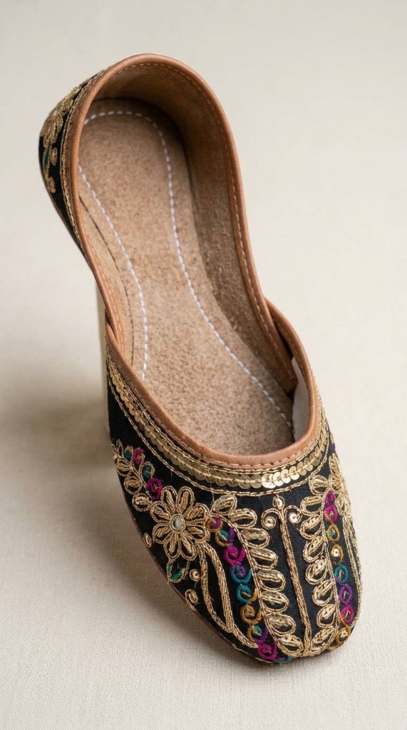 Women’s Black Embroidered Khussa 3