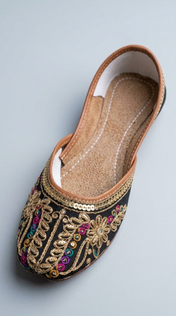 Women’s Black Embroidered Khussa 4