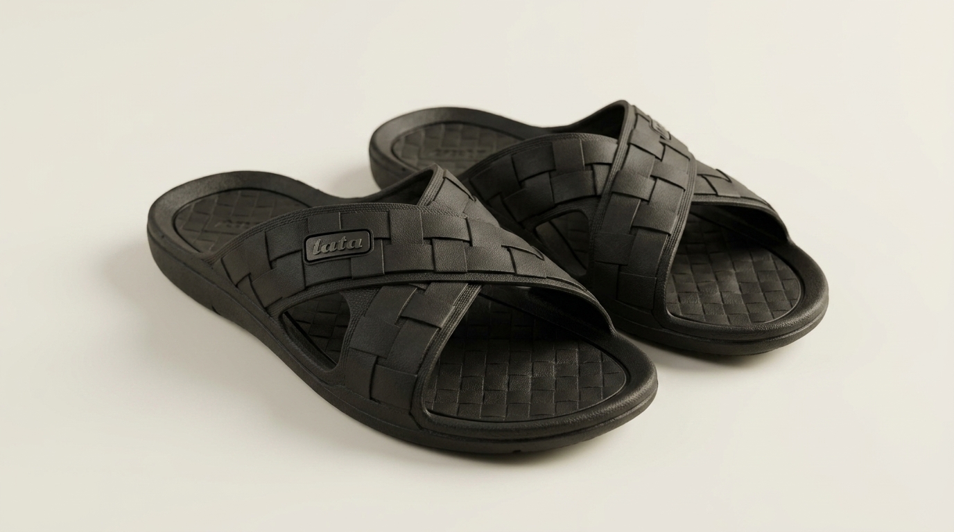 Men’s Woven Texture Cross-Strap Slippers 3