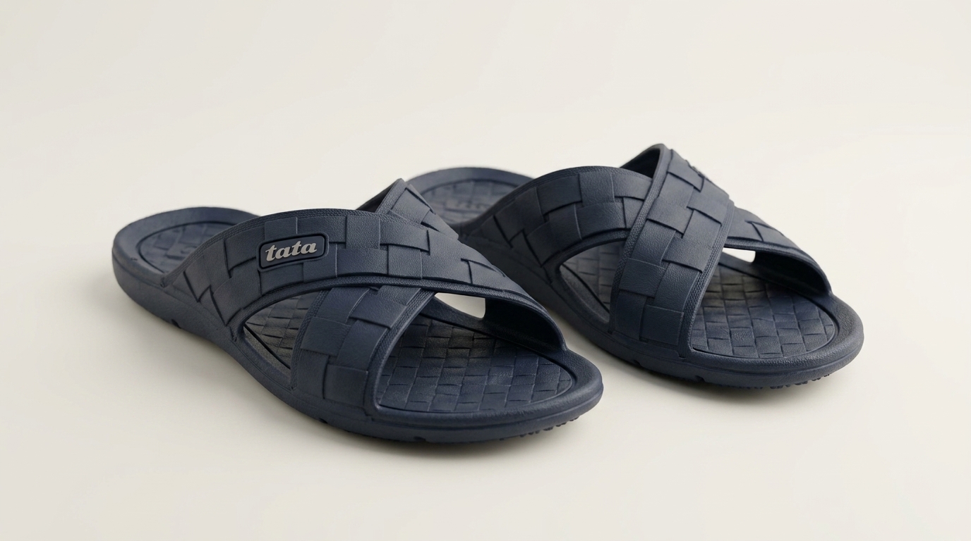 Men’s Woven Texture Cross-Strap Slippers 2