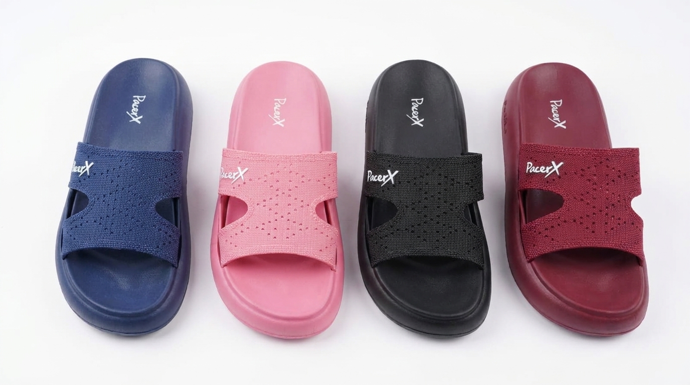 Women’s Knit Dual-Strap Comfort Slides 4