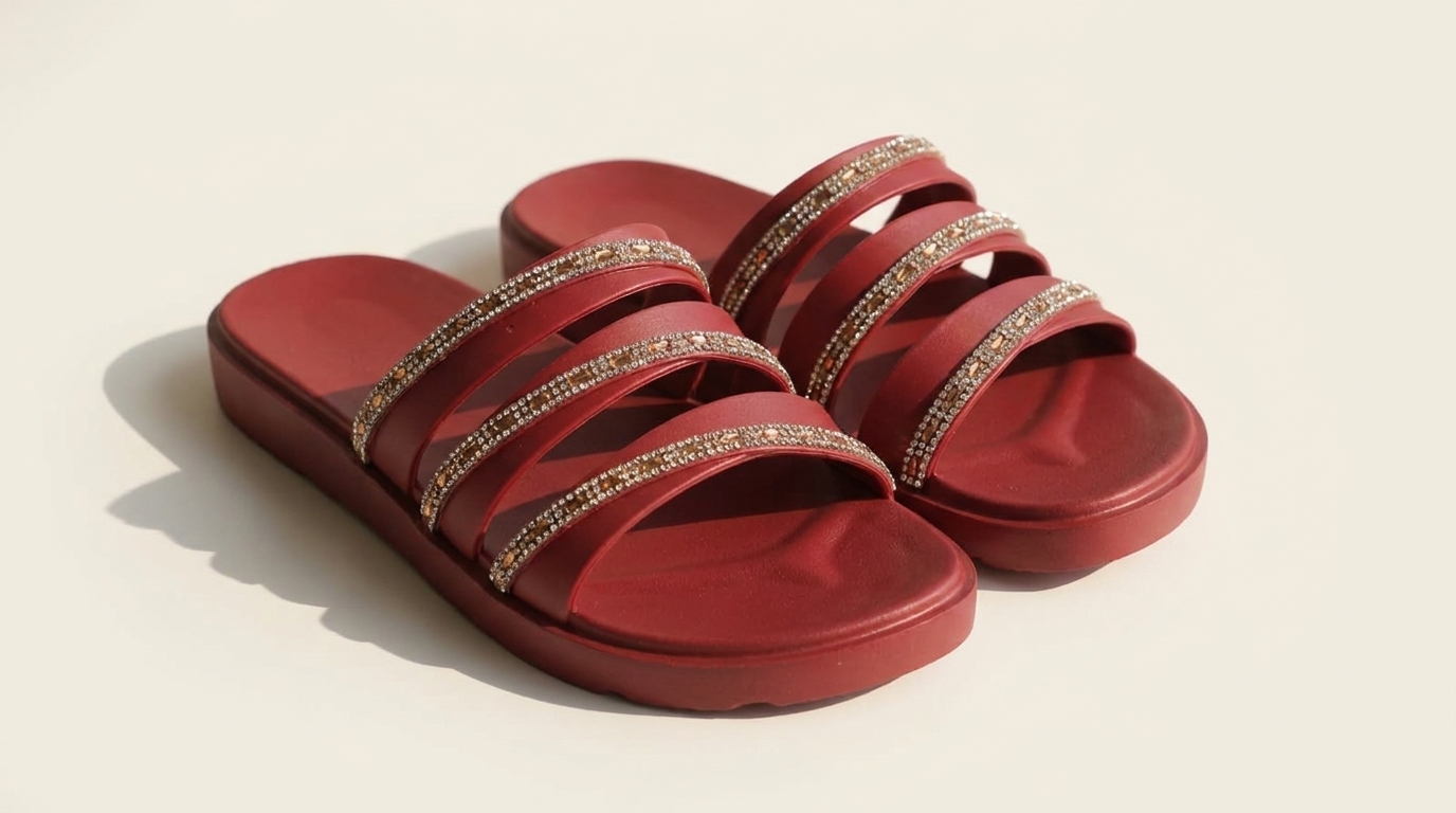 Women’s Sparkle Triple-Strap Slides 7